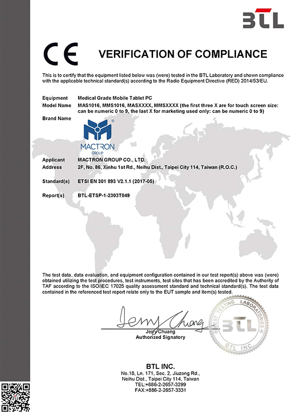 Certification CE RF