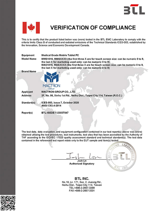 Certification ISED