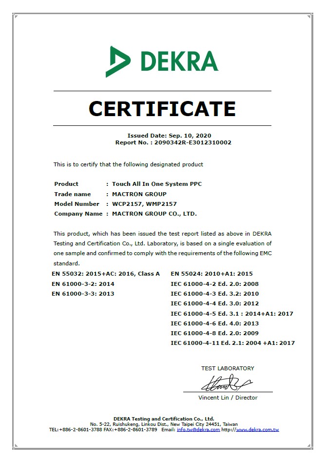 Certification CE