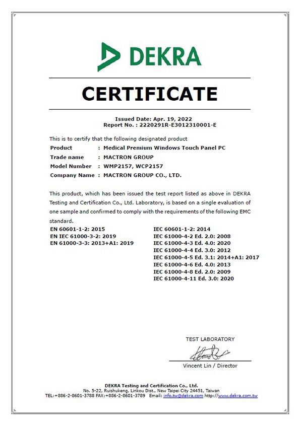 Certification CE