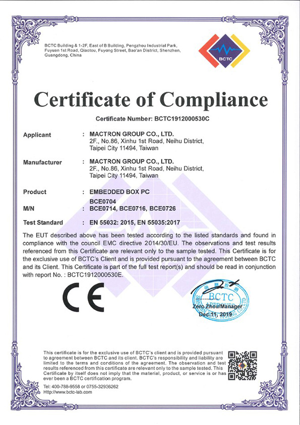 Certification CE